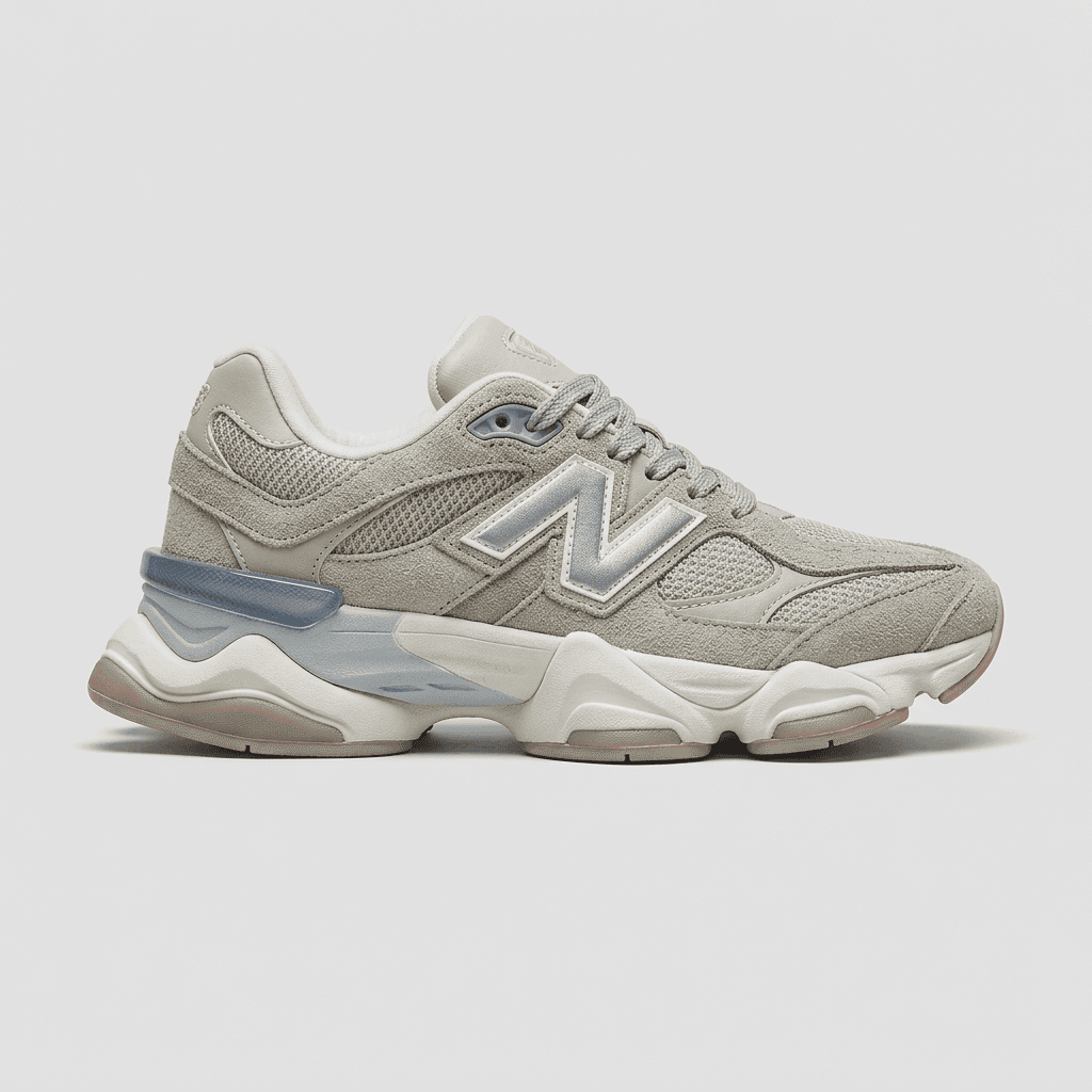 New Balance 9060 | Couro Legítimo — CINZA/ROSA